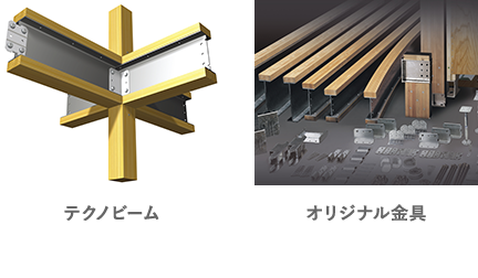 テクノビームとオリジナル金具の写真